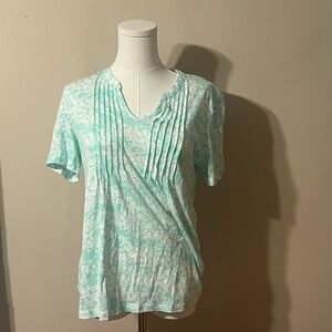 Like New Coral Bay Light Green Pleated Blouse